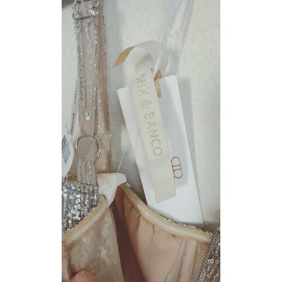 Bronx and Banco Mademoiselle Silver Midi Dress Large /AU12/US8 - Picture 8 of 10